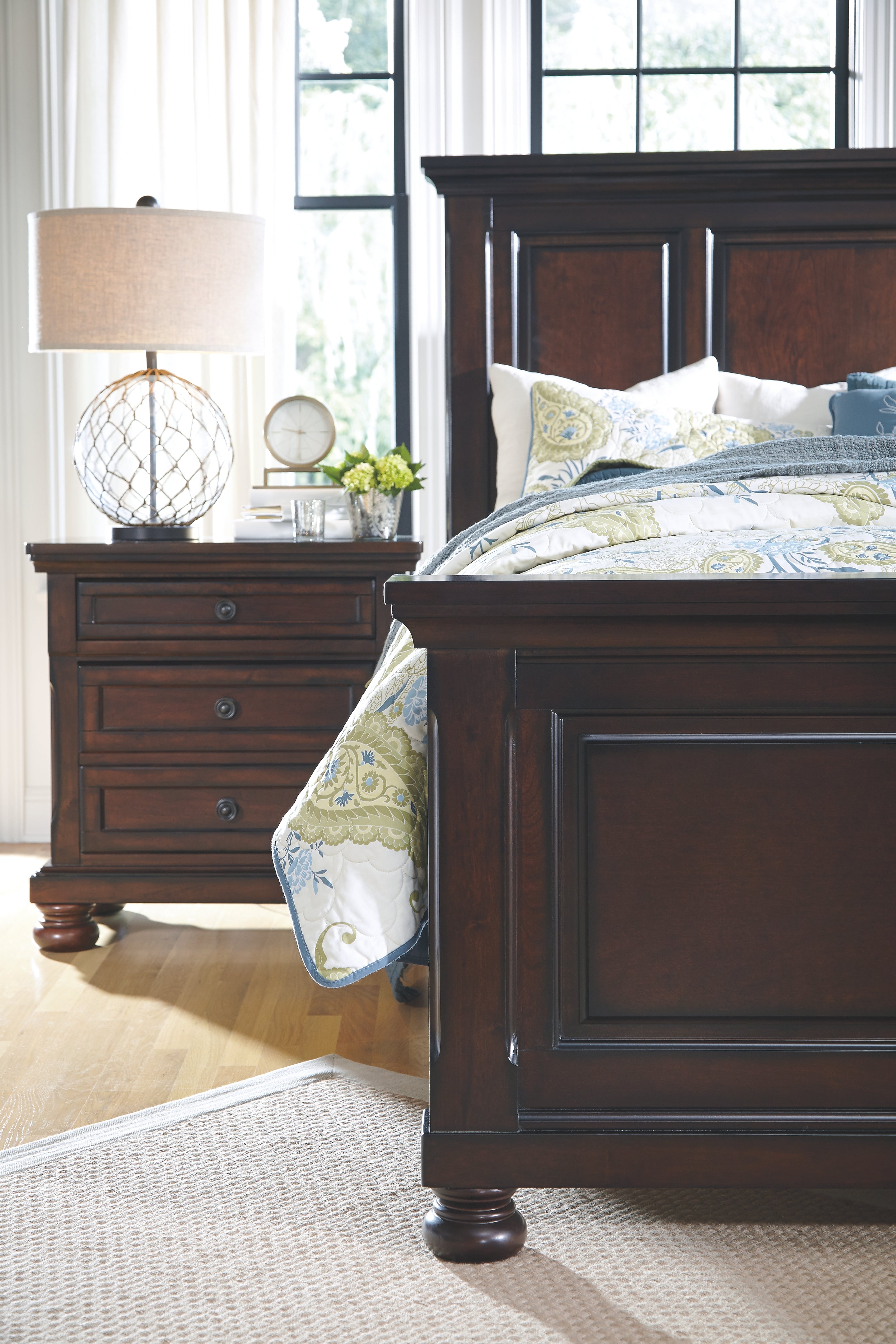 Ashley Furniture - Porter King Panel Bed - Brown - Dark Brown Wood - Beds - Additional View 5