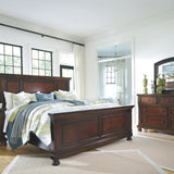 Ashley Furniture - Porter King Panel Bed - Brown - Dark Brown Wood - Beds - Additional View 6