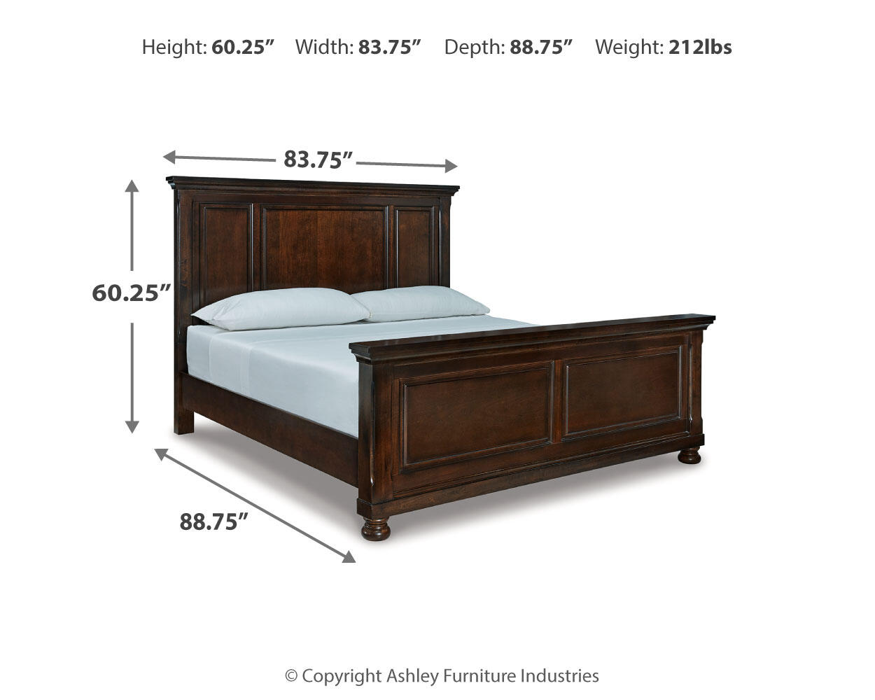Ashley Furniture - Porter King Panel Bed - Brown - Dark Brown Wood - Beds - Additional View 8
