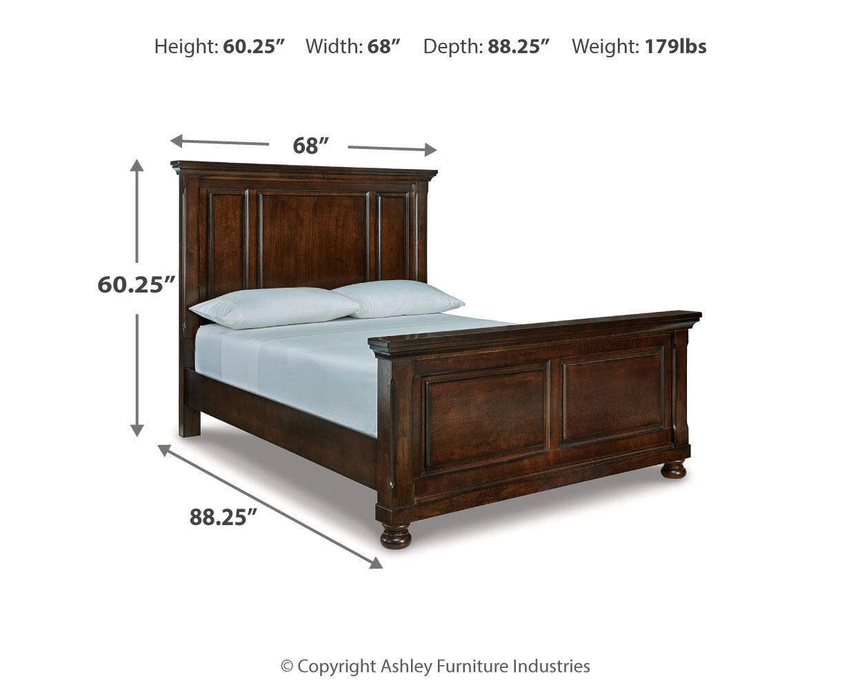 Ashley Furniture - Porter Queen Panel Bed - Brown - Dark Brown Wood - Beds - Additional View 5