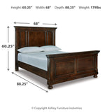 Ashley Furniture - Porter Queen Panel Bed - Brown - Dark Brown Wood - Beds - Additional View 5