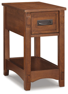 Ashley Furniture - BREEGIN BROWN CHAIR SIDE END TABLE - Dark Brown Wood - Tables
