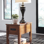 Ashley Furniture - BREEGIN BROWN CHAIR SIDE END TABLE - Dark Brown Wood - Tables - Additional View 1