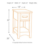 Ashley Furniture - BREEGIN BROWN CHAIR SIDE END TABLE - Dark Brown Wood - Tables - Additional View 3