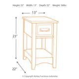 Ashley Furniture - BREEGIN BROWN CHAIR SIDE END TABLE - Dark Brown Wood - Tables - Additional View 3