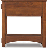 Ashley Furniture - BREEGIN BROWN CHAIR SIDE END TABLE - Dark Brown Wood - Tables - Additional View 6