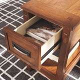 Ashley Furniture - BREEGIN BROWN CHAIR SIDE END TABLE - Dark Brown Wood - Tables - Additional View 7