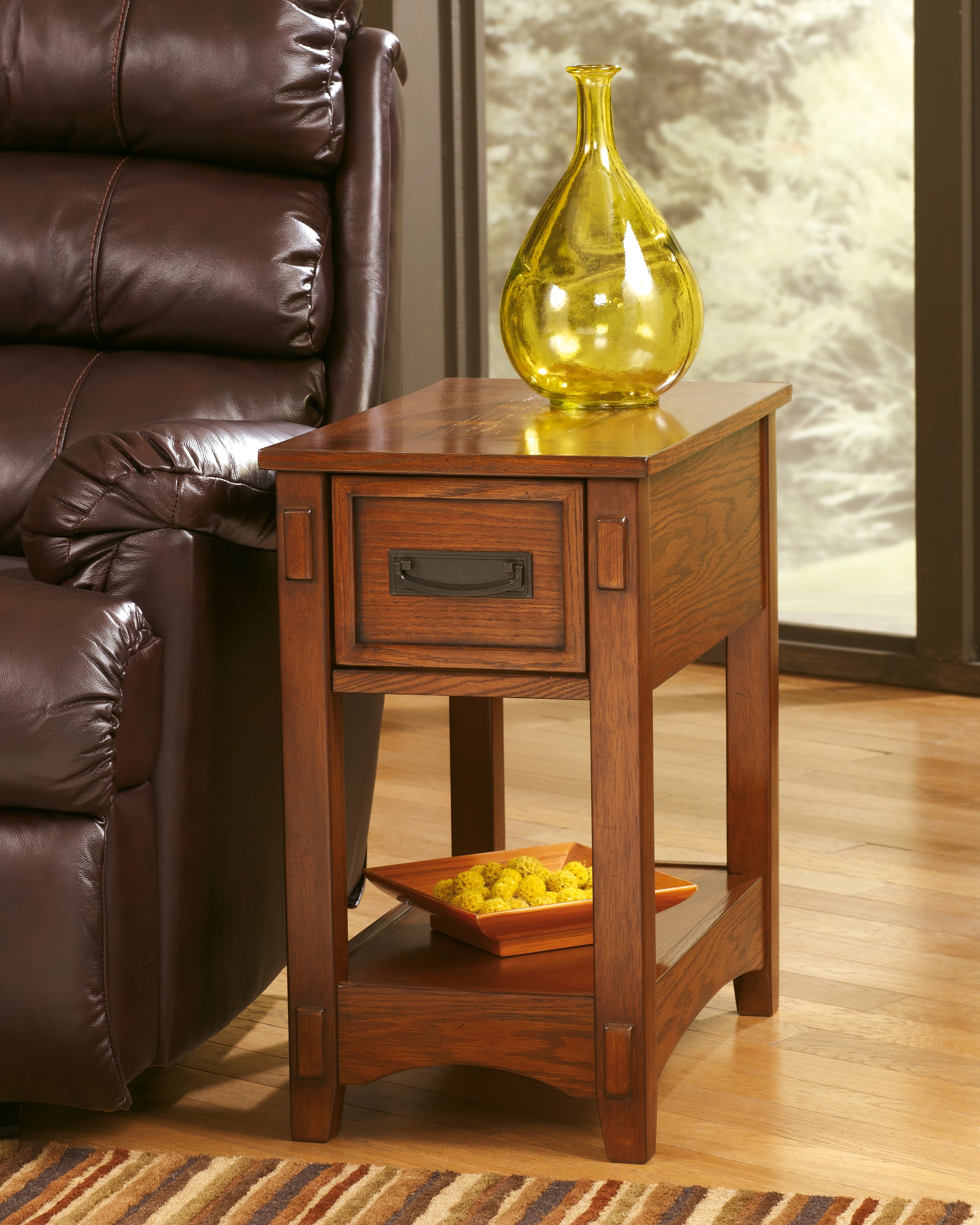 Ashley Furniture - BREEGIN BROWN CHAIR SIDE END TABLE - Dark Brown Wood - Tables - Additional View 8