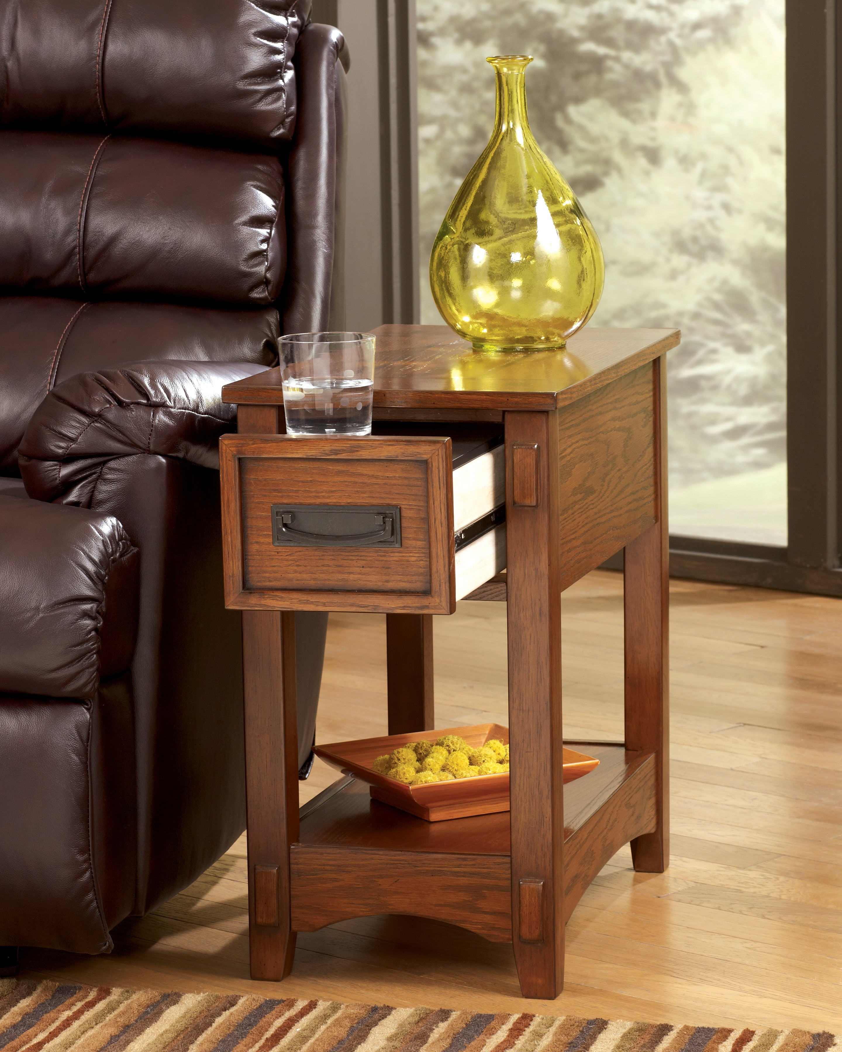 Ashley Furniture - BREEGIN BROWN CHAIR SIDE END TABLE - Dark Brown Wood - Tables - Additional View 10