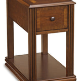 Ashley Furniture - BREEGIN BROWN CHAIR SIDE END TABLE - Dark Brown Wood - Tables