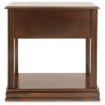 Ashley Furniture - BREEGIN BROWN CHAIR SIDE END TABLE - Dark Brown Wood - Tables - Additional View 3