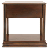 Ashley Furniture - BREEGIN BROWN CHAIR SIDE END TABLE - Dark Brown Wood - Tables - Additional View 3