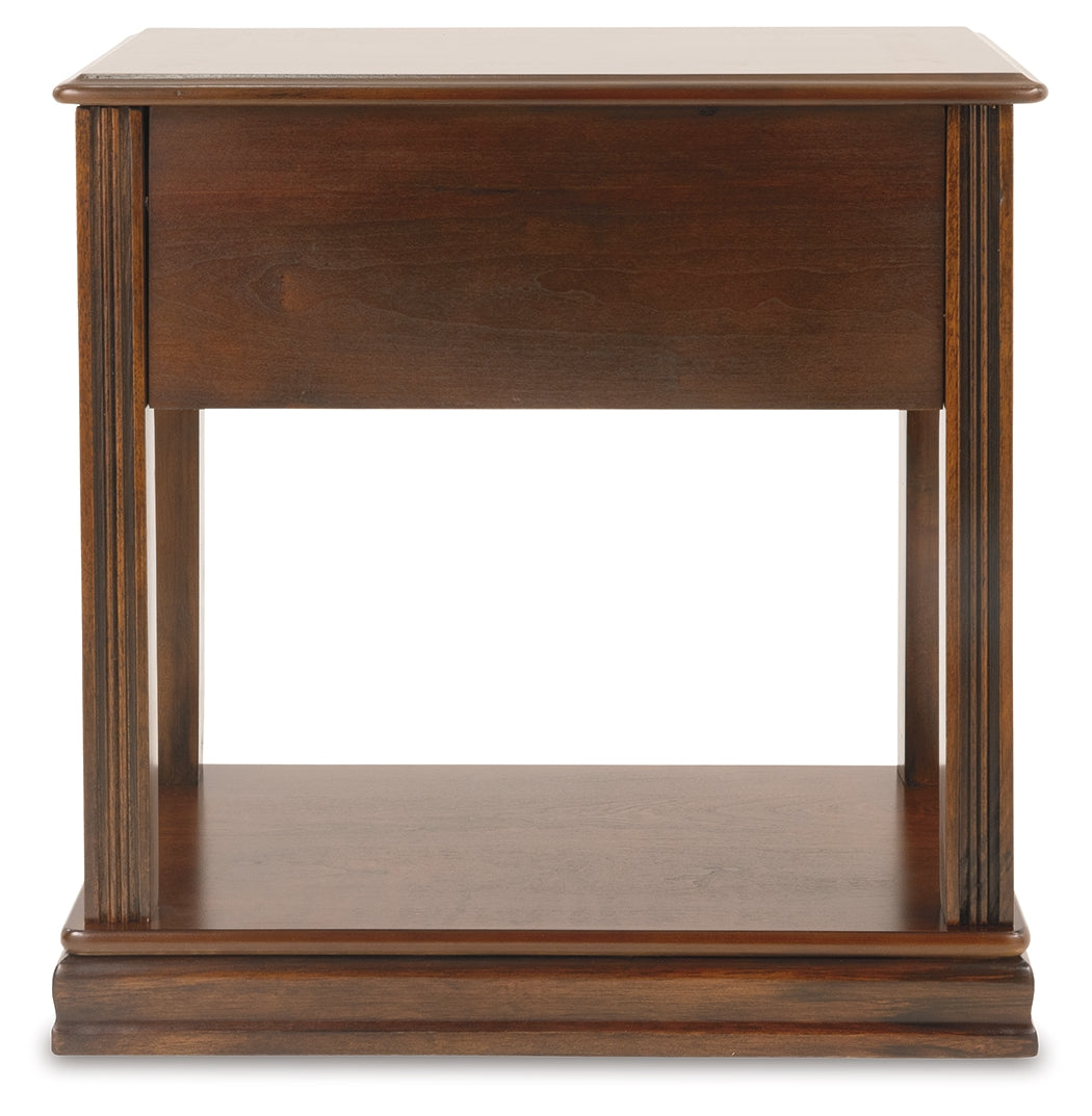 Ashley Furniture - BREEGIN BROWN CHAIR SIDE END TABLE - Dark Brown Wood - Tables - Additional View 5