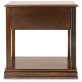 Ashley Furniture - BREEGIN BROWN CHAIR SIDE END TABLE - Dark Brown Wood - Tables - Additional View 5