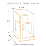 Ashley Furniture - BREEGIN BROWN CHAIR SIDE END TABLE - Dark Brown Wood - Tables - Additional View 11