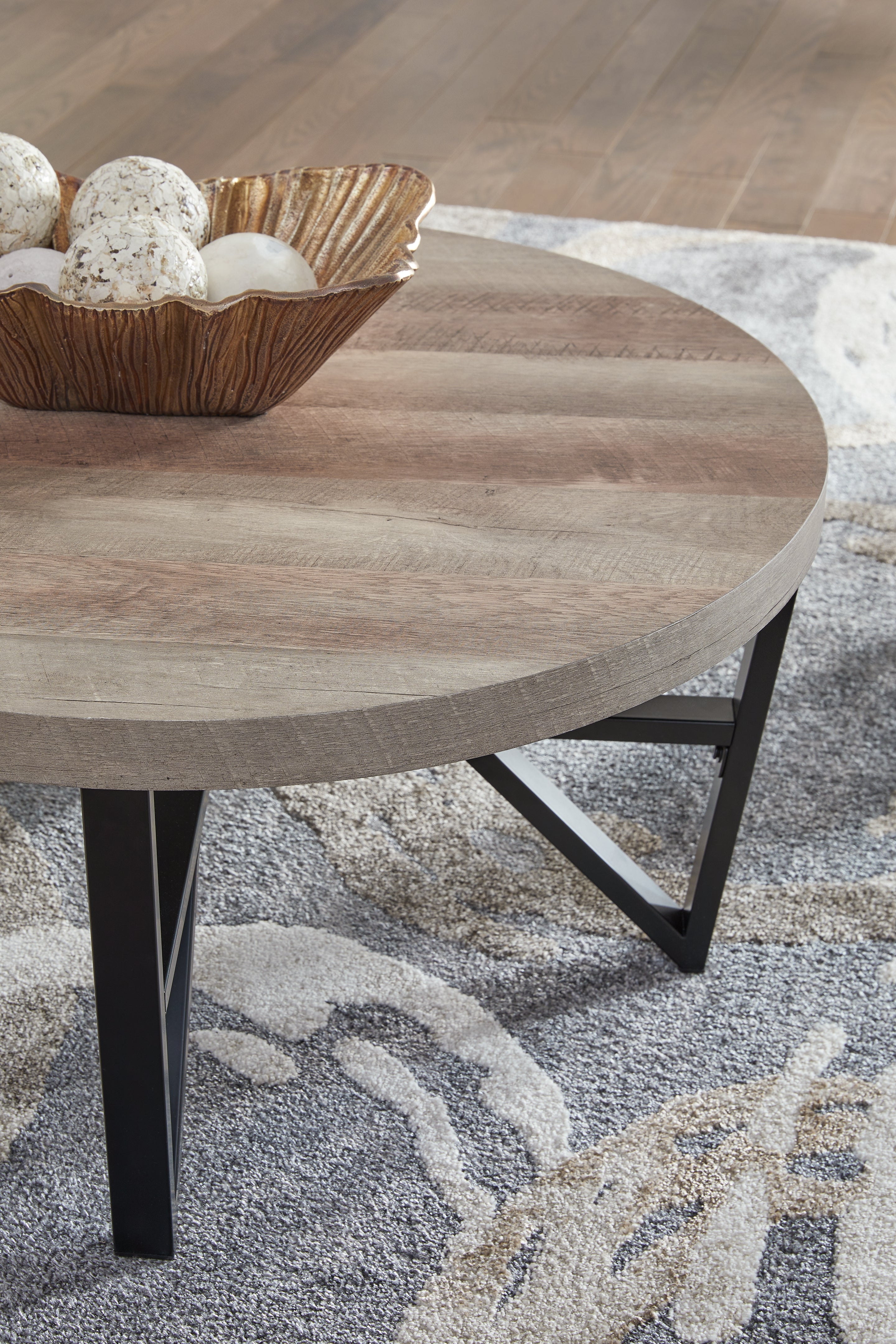Ashley Furniture - DEANLEE 3 PIECE OCCASIONAL TABLE SET - Light Brown Wood|Metal - Tables - Additional View 3